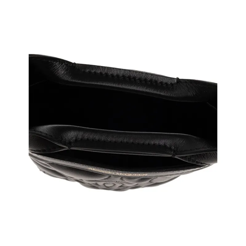 Alexander McQueen Calfskin Portable Crossbody Bag Shoulder Bag Regular Women's Black-4