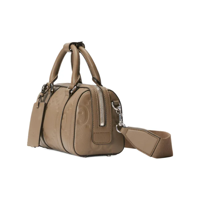 GUCCI Leather Cylinder Bag Handbag Shoulder Bag Crossbody Bag Travel Bag Mini Women's Taupe-2
