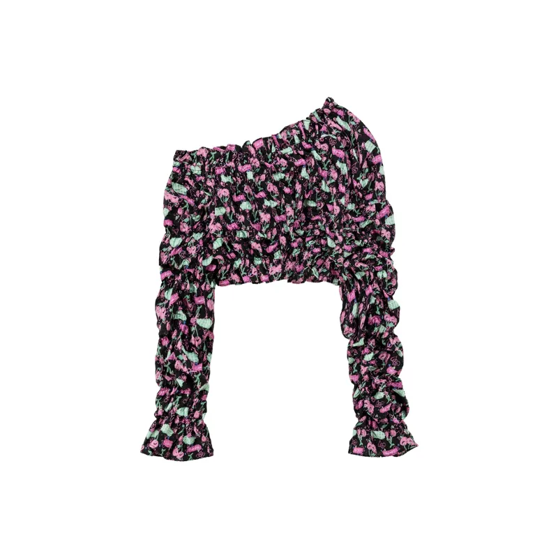 CHUU Chiffon Shirts Women's Black-1