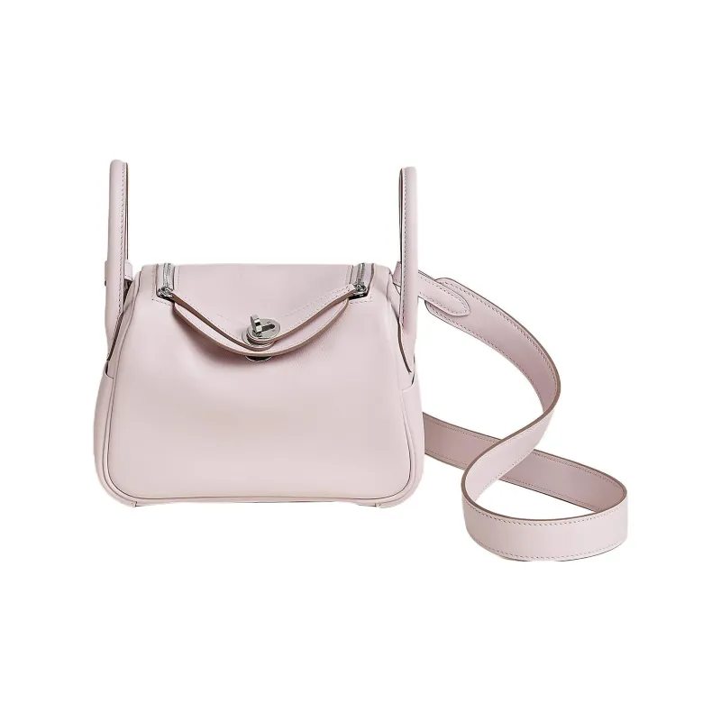 HERMES Lindy Swift Calfskin Handbag Shoulder Bag Crossbody Bag Mini Women's Dream Purple/Gold Brown-0