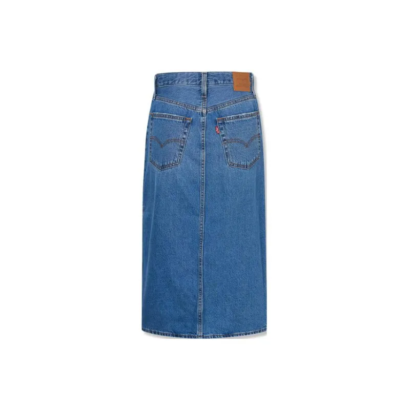 Levis Mid rise Denim Mid Skirt-1