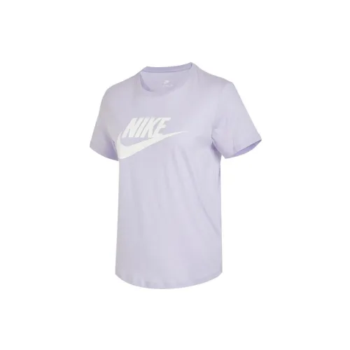 Nike Sportswear Essentials Women'ss Retro Logo Print Crewneck T-Shirt Purple