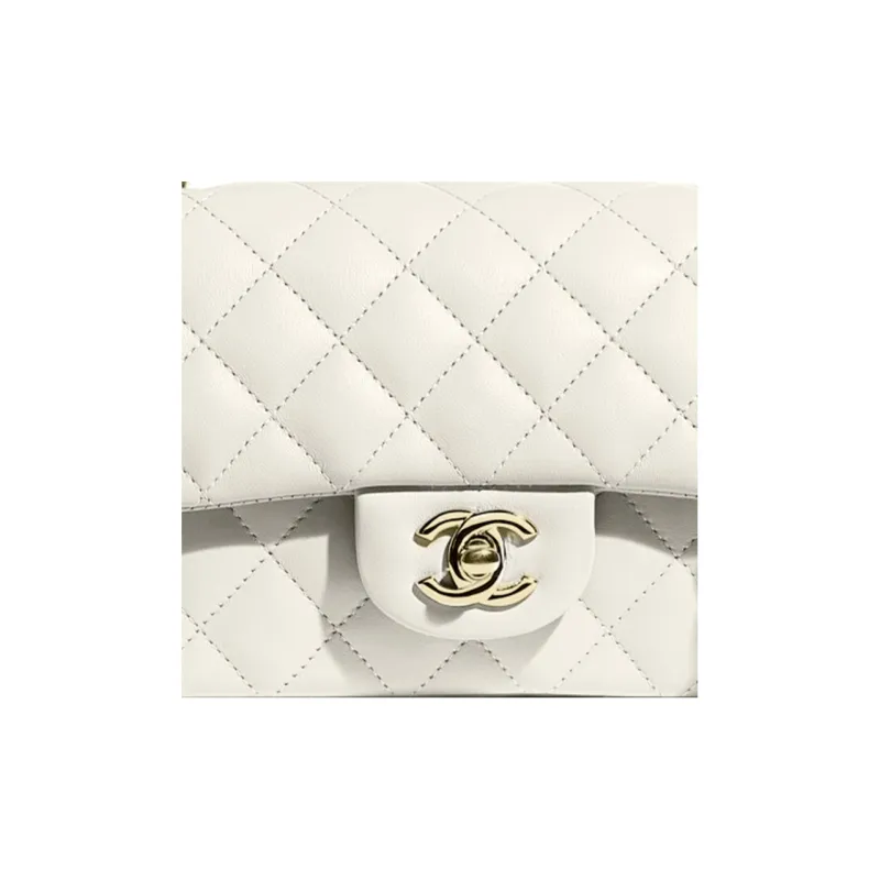 CHANEL Classic Flap CF Sheepskin Shoulder Bag, Crossbody Bag Mini Women's Gray Green-4
