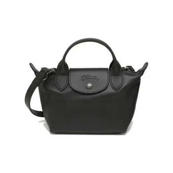 LONGCHAMP Le Pliage Xtra Cow Leather Dumpling Bag One Shoulder Handbag Mini Women's Black