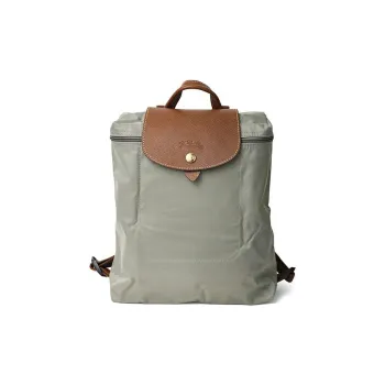 LONGCHAMP Le Pliage Recycled Canvas With Leather Trim Backpack Regular Women's Streptopelia Gray