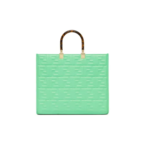 FENDI Sunshine Calfskin Tote Bag, Shopping Bag, Shoulder Bag, Crossbody Bag, Handbag Medium Size Women's Green