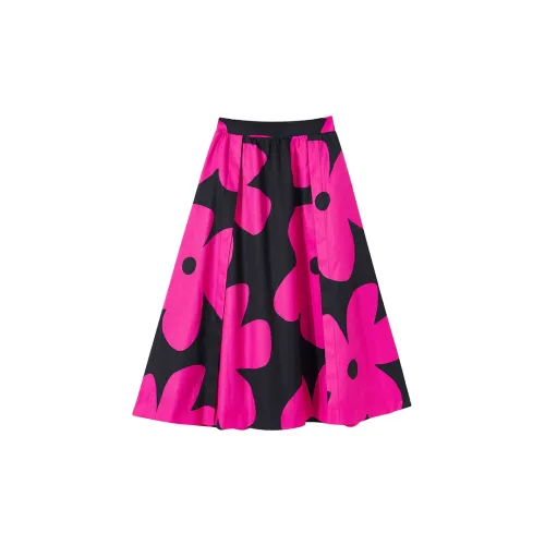 Ouyang Casual Long Skirts Women's Black/Pink