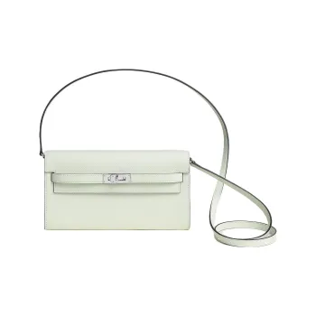 HERMES Kelly To Go Epsom Leather Shoulder Bag, Crossbody Bag Women's 0S Vert Fizz Bubble Green
