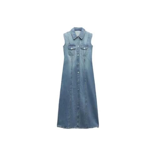 ZARA Sleeveless Dresses Women's Blue