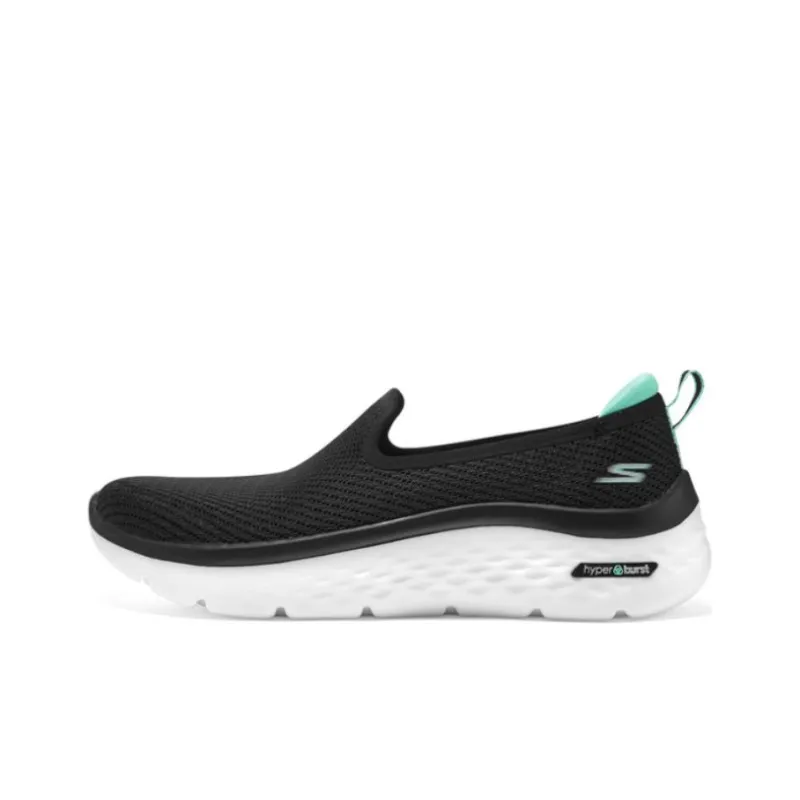 Skechers Go Walk Arch Fit Anti Slip Wear Resistant Low Top Casual Shoes Women's Black Cyan-0