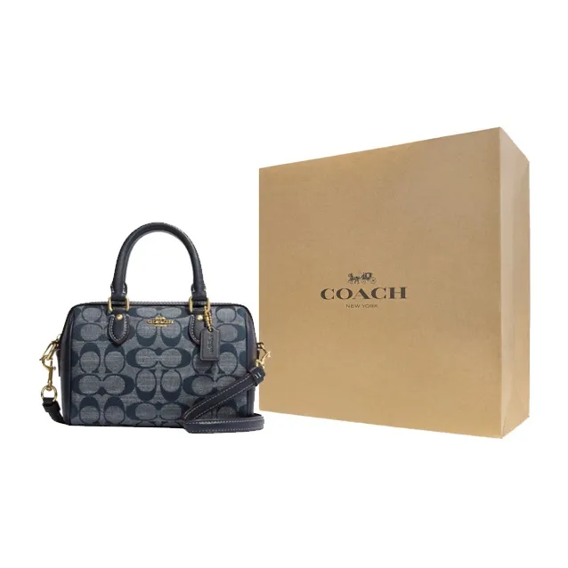 COACH Rowan Fabric Handbag, Shoulder Bag, Crossbody Bag Mini Women's Denim Blue-9