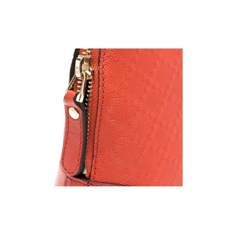 GUCCI Leather Toiletry Bag Clutch Makeup Bag Regular Women's Orange-2
