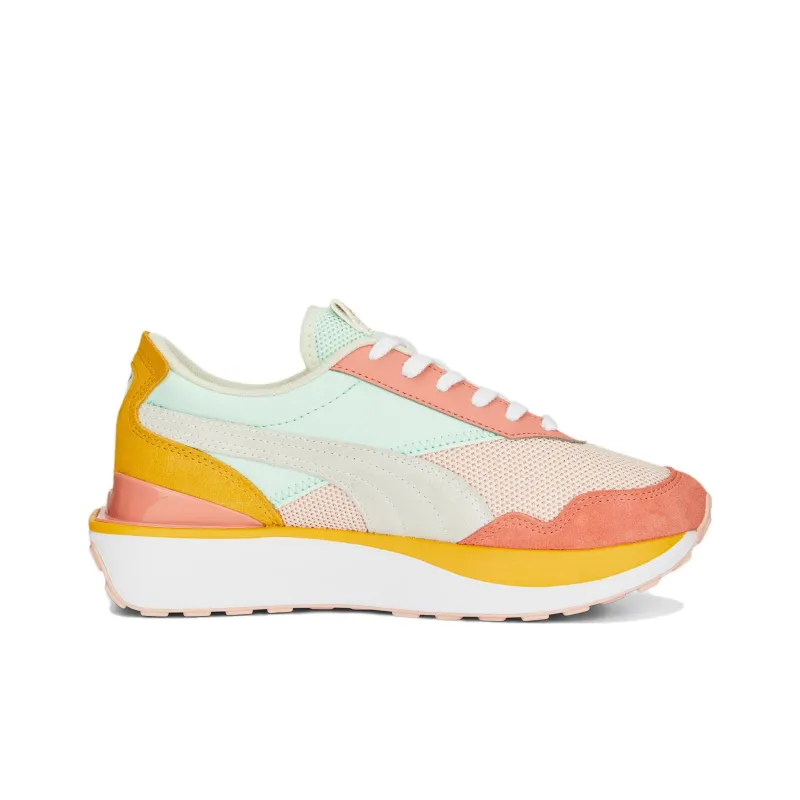 PUMA Cruise Rider Trainer Anti-Slip Wear-Resistant Low-Top Sports Casual Shoes Women's Pink Yellow Blue-1