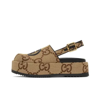 GUCCI Gucci Canvas Macro GG Platform Shoes Women's Brown