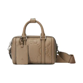 GUCCI Leather Cylinder Bag Handbag Shoulder Bag Crossbody Bag Travel Bag Mini Women's Taupe
