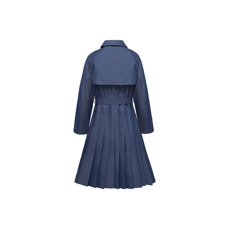LI NING 1990 Trench Coats Women's Dark Iris Blue-1