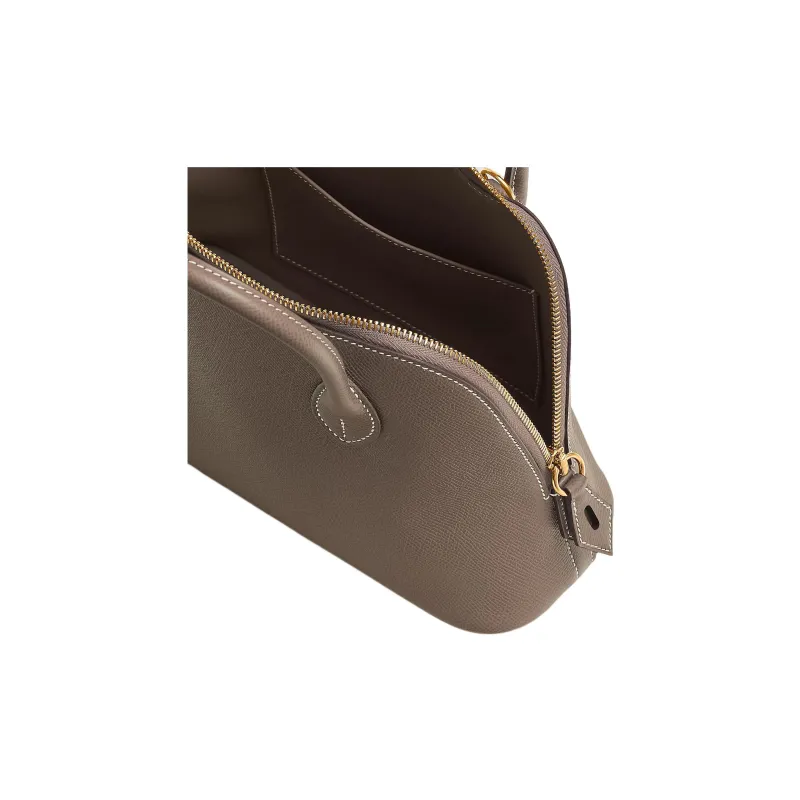 HERMES Bolide Epsom Calfskin Bowling Bag, Shoulder Bag, Crossbody Bag, Handbag Unisex 18 Etoupe Elephant Gray-7