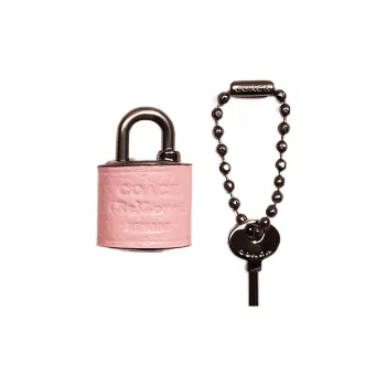 COACH Bag Charm Ball Chain Lock Key Pouch Charm Bag Accessory Women's Pink