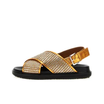 MARNI Fussbett One Strap Sandals Women's Orange