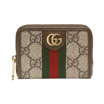 GUCCI Ophidia Canvas With Leather Coin Purses Card Holders Regular Unisex Brown/Ebony