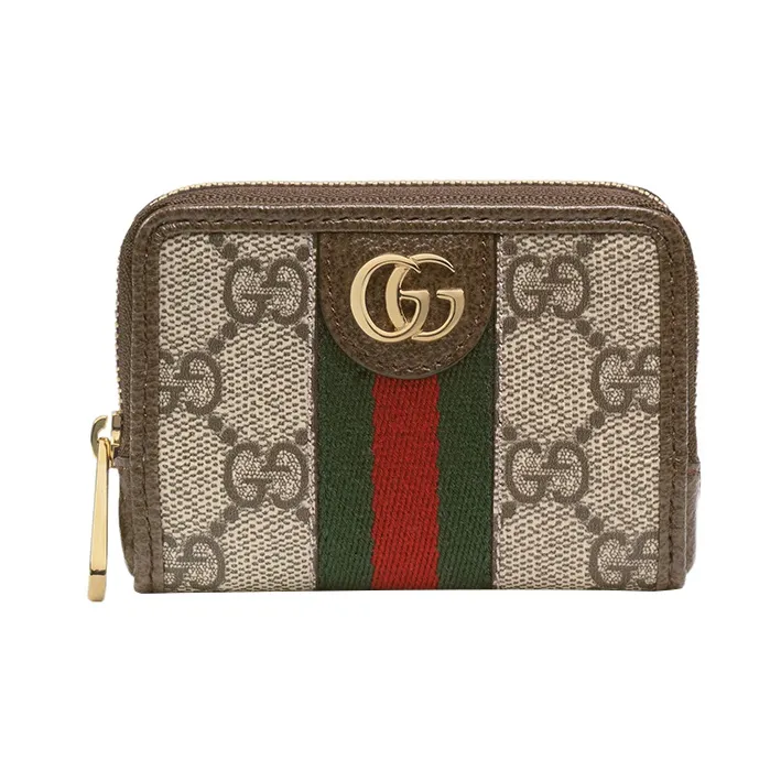 GUCCI Ophidia Canvas With Leather Coin Purses Card Holders Regular Unisex Brown/Ebony-0