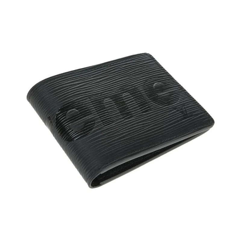 LOUIS VUITTON Supreme Collaboration Epi Leather Card Holder, Wallet Men's Black-4