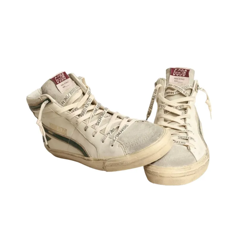 Golden Goose Slide Distressed High-top Sneakers-1