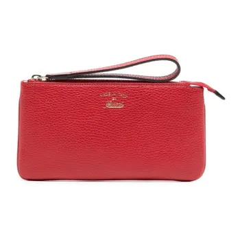 GUCCI Leather Clutches Card Holder Wallet Women's Red