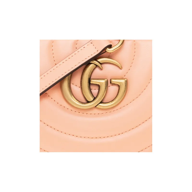 GUCCI Marmont Quilting Leather Camera Bag Shoulder Bag Crossbody Bag Women's Pink-4