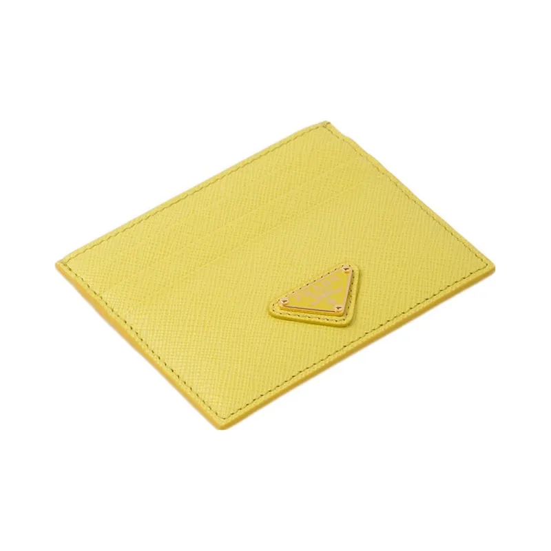 PRADA Saffiano Leather Card Holder Wallet Women's Pomelo Green-1