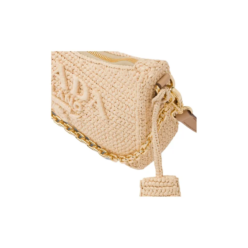 PRADA Re Edition Straw And Wicker Shoulder Bag Women's Tan/Natural-4