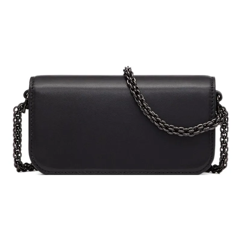 Valentino Locò Calfskin Portable Crossbody Bag Shoulder Bag Small Size Women's Black-3