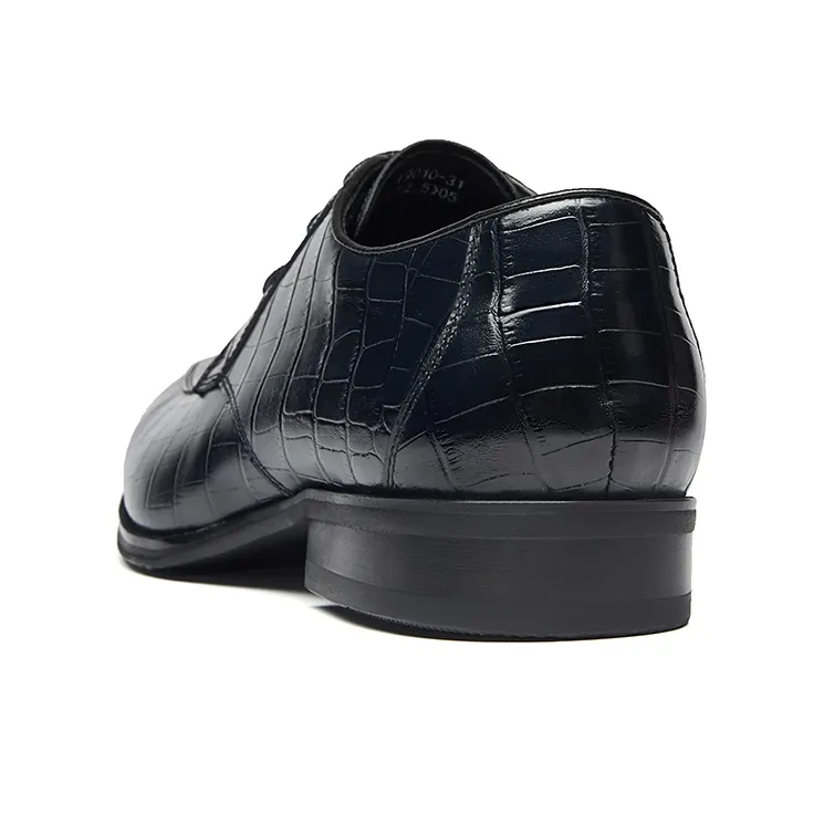 KANGNAI Dress Shoes Men Low Top Blue-3