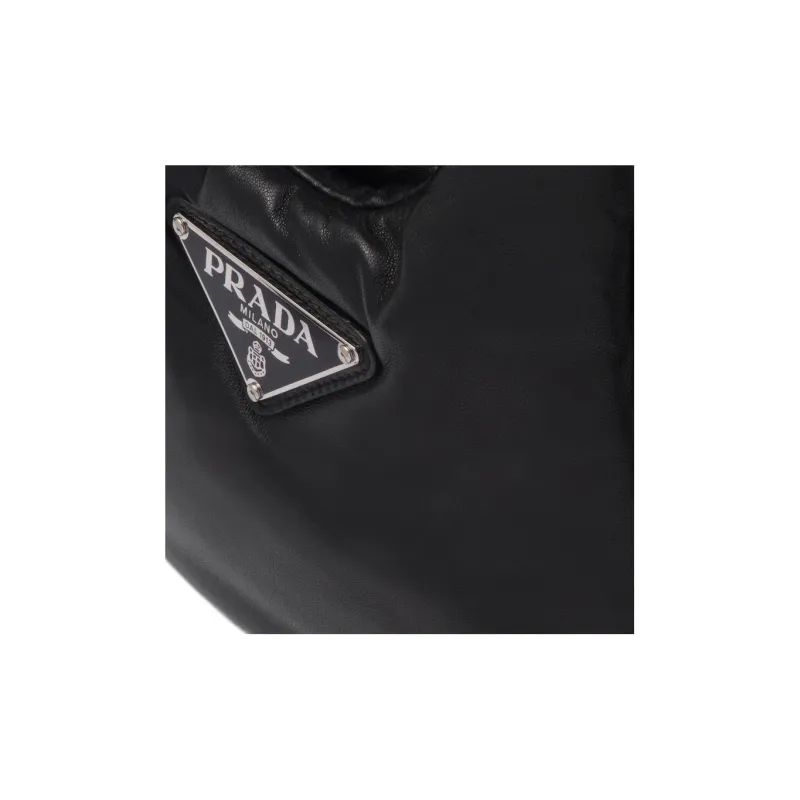 PRADA Small Padded Soft Nappa Leather Bag Black-5