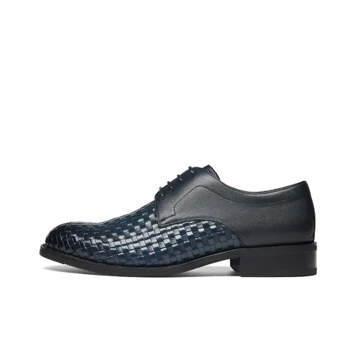 KANGNAI Dress Shoes Men Low-Top Blue