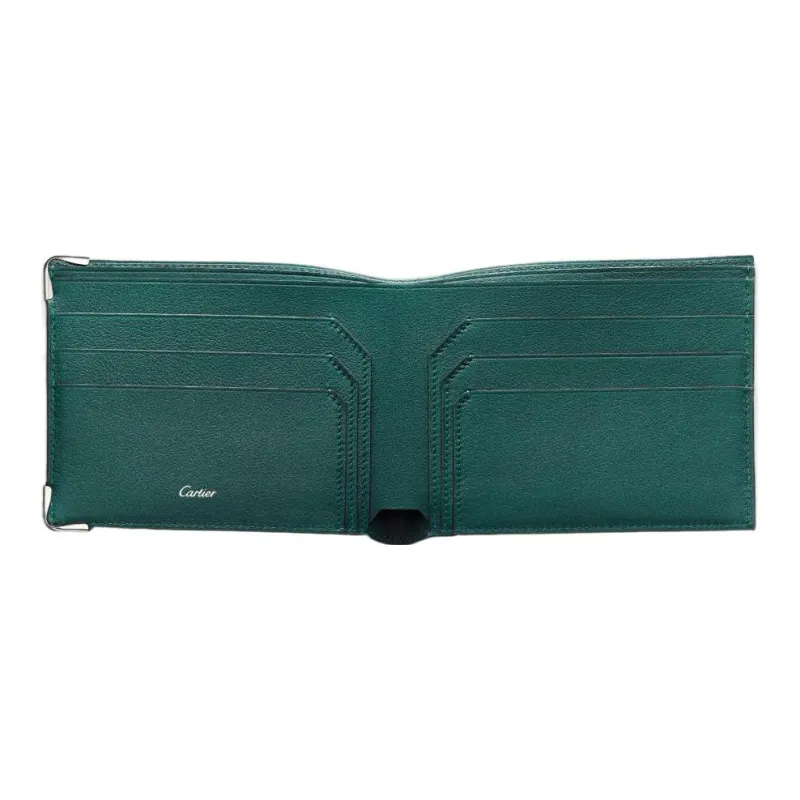 CARTIER Must De Cartier Calfskin Card Holder Women's Peacock Green-1
