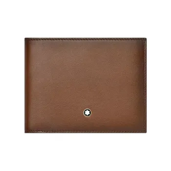 MONTBLANC Full Grain Leather Card Holder Wallet Men's Brown