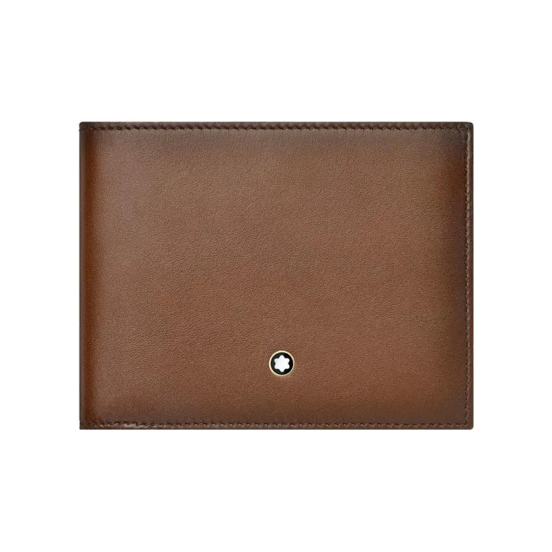 MONTBLANC Full Grain Leather Card Holder Wallet Men's Brown-0