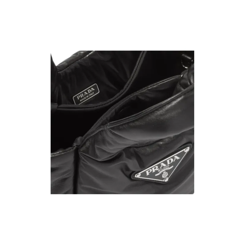 PRADA Small Padded Soft Nappa Leather Bag Black-3