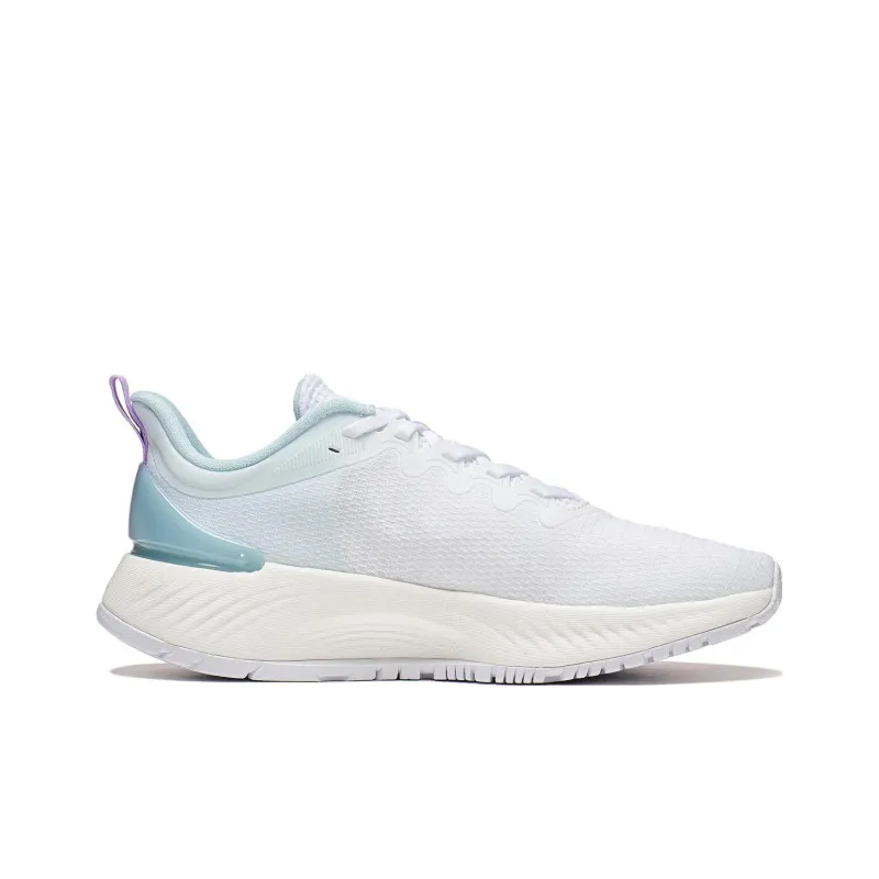 LiNing YueYing Element Anti Slip And Wear Resistant Breathable Low Top Running Shoes Women's White Blue-1