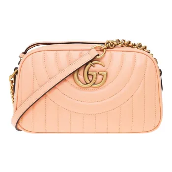 GUCCI Marmont Quilting Leather Camera Bag Shoulder Bag Crossbody Bag Women's Pink