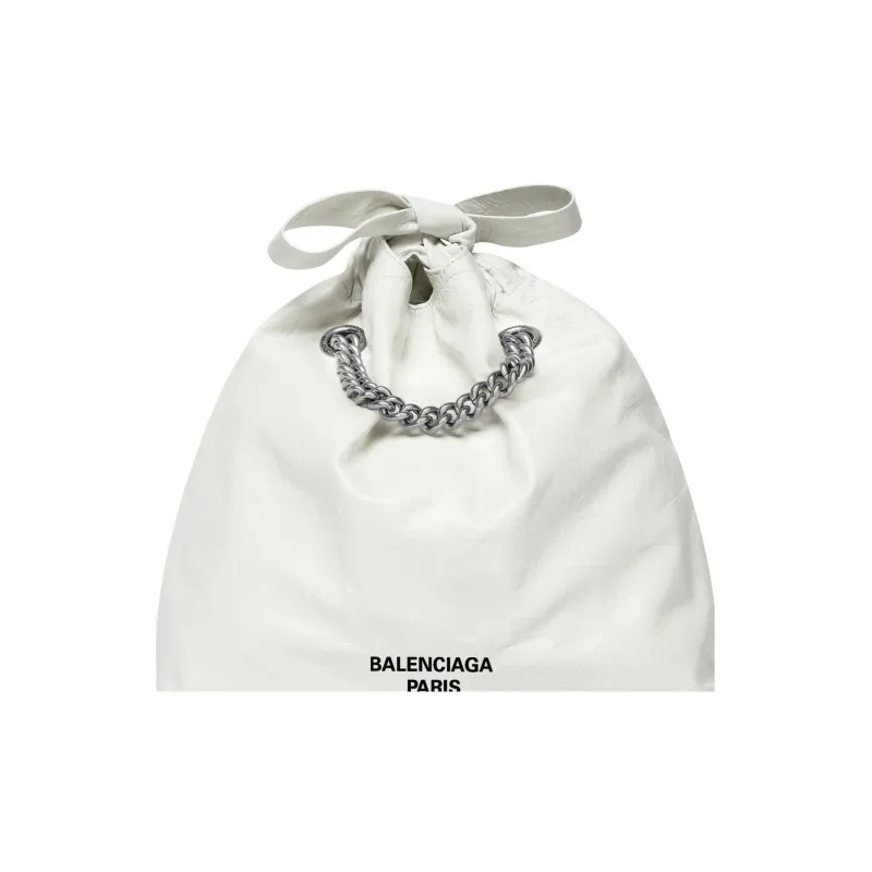 Balenciaga CRUSH Matte Calfskin Portable Crossbody Bag, Shoulder Bag Small Size Women's White-6