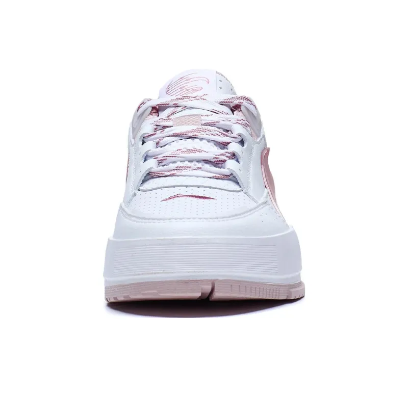 LiNing Li Cheng Lining Is Anti Slip Wear Resistant Low Top Sports Casual Shoes Women's White Pink-4