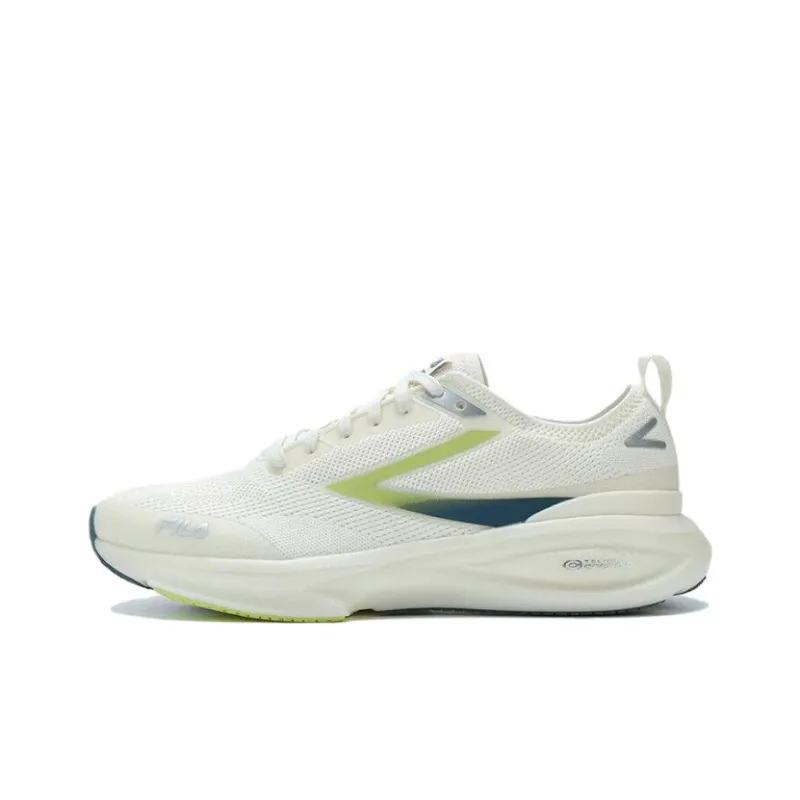 FILA ENERGY 1+ Cushioning Anti Slip And Wear Resistant Low Top Casual Running Shoes Men's White Green-0