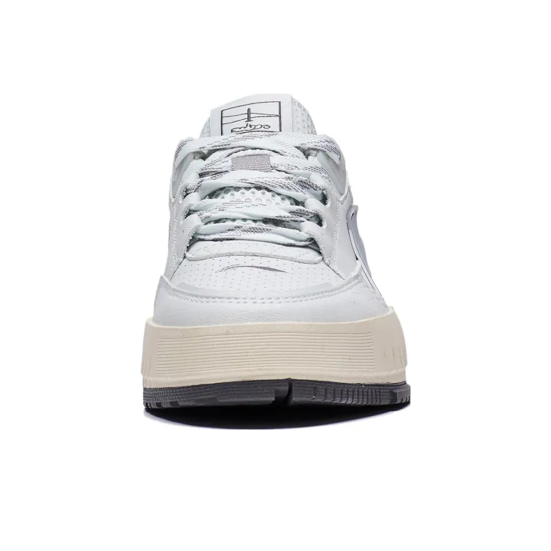 LiNing Lining Is Anti Slip Wear Resistant Low Top Casual Shoes Women's White Gray-4