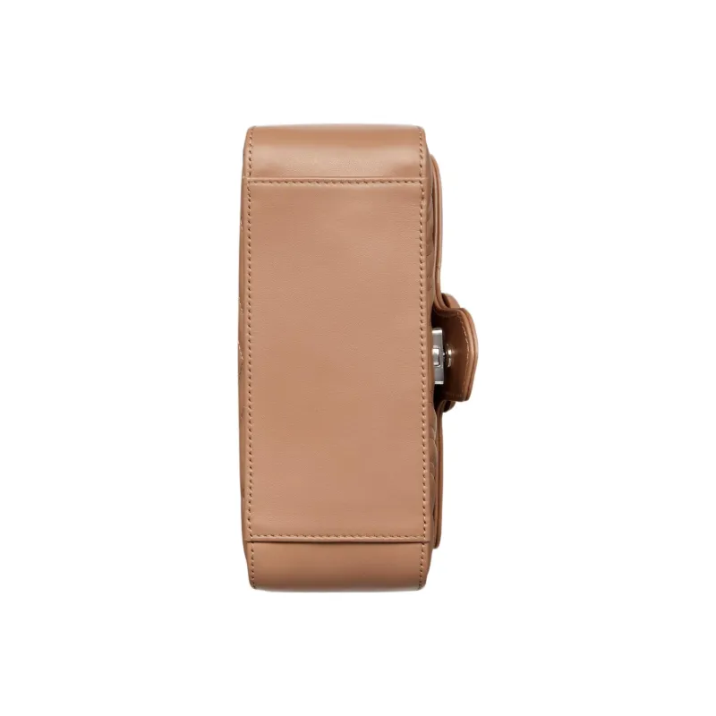 GUCCI GG Marmont Leather Messenger Bag Chain Shoulder Bag Crossbody Bag Handbag Mini Women's Rose Beige-5