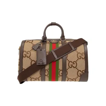 GUCCI Ophidia Canvas With Leather Handbag Shoulder Bag Crossbody Bag Travel Bag Small Size Men's Camel/Brown