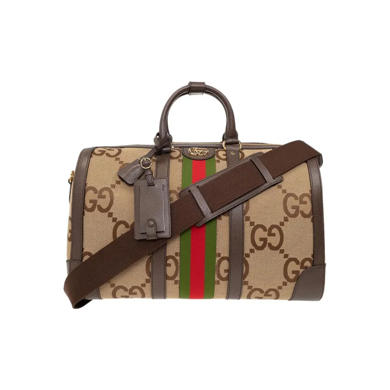 GUCCI Ophidia Canvas With Leather Handbag Shoulder Bag Crossbody Bag Travel Bag Small Size Men's Camel/Brown-0