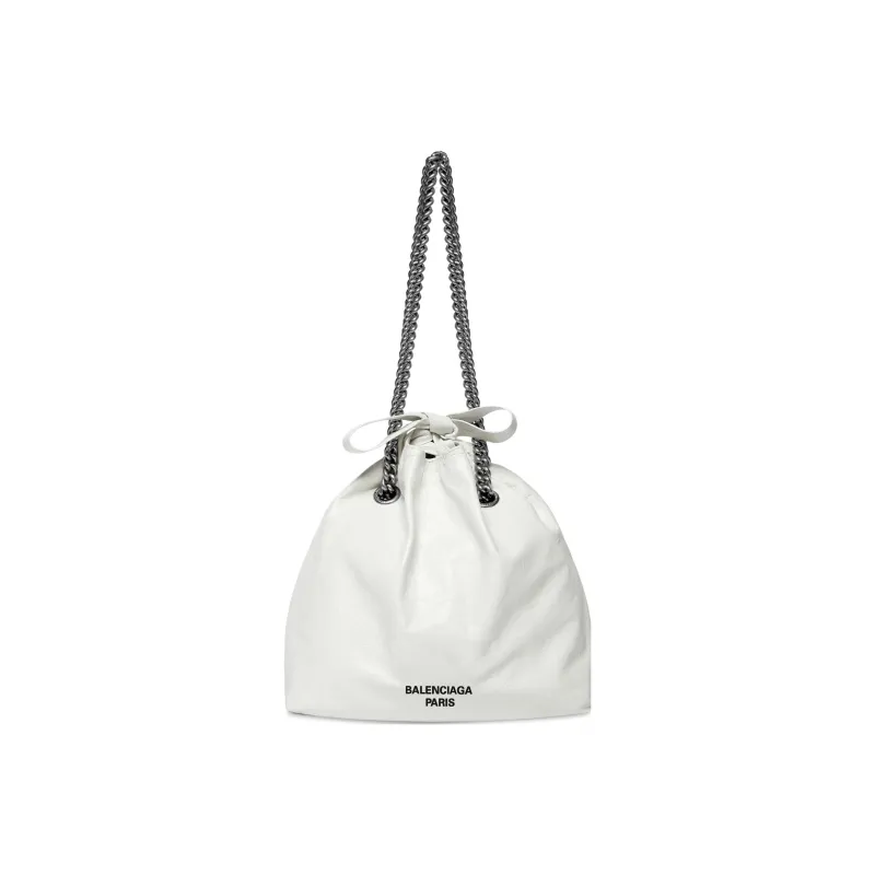 Balenciaga CRUSH Matte Calfskin Portable Crossbody Bag, Shoulder Bag Small Size Women's White-2