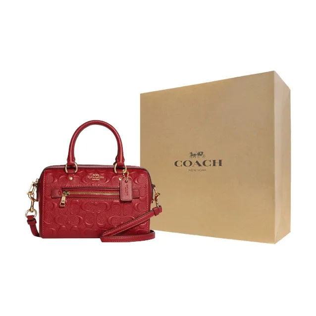 COACH Rowan Smooth Calf Leather Shoulder Bag Crossbody Bag Handbag Mini Women's Red-0